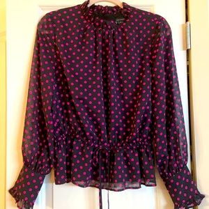 Ann Taylor Ruffled Long Sleeve Top
